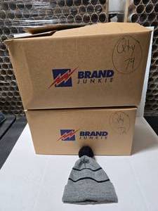 lot 612 image: Outdoor Cap KNF-100 GrayBlack Watch Beanie w Black Fleece Lining, Approx 146 Total  QUANTITY 2 BOXES  BID IS TIMES THE QUANTITY SO YOU ARE BIDDING PER BOX