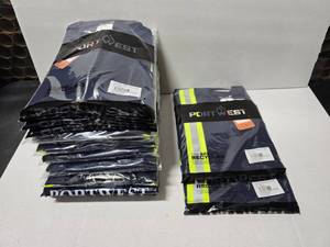 lot 668 image: Lot of 17 Portwest F131 Flame Resistant Work Shirts.  Includes XL (Qty 15) & Medium (Qty 2)