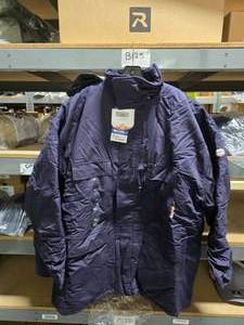 lot 677 image: Rasco Flame Resistant UltraSoft Navy Insulated Parka, Size 4XL&nbsp MSRP $150