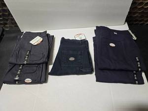 lot 690 image: Lot of 5 Misc Rasco Flame Resistant Work Pants.  Includes FR4303CH (Qty 2), FR4212Bk Stretch Jeans (Qty 1) &amp FR4133NV (Qty 2)&nbsp&nbsp MSRP $60 Each