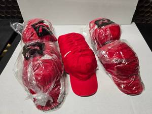 lot 713 image: Richardson 320 Red Washed Chino Hat.  Approx 12 Hats Per Pack  QUANTITY 5 PACKS  BID IS TIMES THE QUANTITY