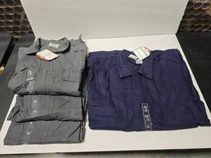 lot 720 image: Lot of 4 Misc Rasco Flame Resistant Work Shirts.  Includes BFR900 Coveralls (Qty 1) & FR2844CH (Qty 3)