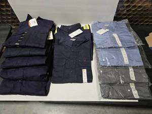 lot 731 image: Lot of 11 Size 2XL Rasco Flame Resistant Work Shirts.  Includes FR1003WB (Qty 2), FR1003GY (Qty 2), FR1303NV (Qty 2) &ampFR1305NV (Qty 5)&nbsp MSRP $55 Each