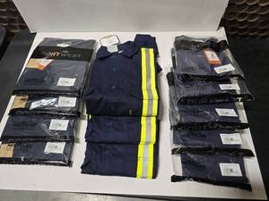 lot 732 image: Lot of 12 Misc Flame Resistant Work Shirts.  Includes Portwest F131 Size Medium (Qty 5), Portwest F131 Size XL (Qty 4) & Rasco FR1403NV (Qty 3)