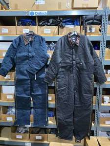 lot 766 image: Dickies TV239DN Mens Duck Insulated Coveralls (Navy), Size Medium Short &amp Dickies TV239BK Mens Duck Insulated Coveralls (Black), Size 2XL  QUANTITY 2 COVERALLS TOTAL  BID IS TIMES THE QUANTITY&nbsp MSRP $109 Each