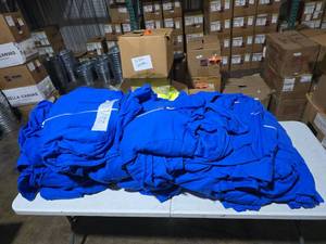 lot 827 image: MASSIVE Lot of Anvil Royal Blue Full Zip Hoodies.  SEE PICS FOR SIZES & APPROX COUNTS