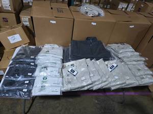 lot 834 image: MASSIVE Lot of Approx 30 Misc Charles River Pullovers & Vests.  SEE PICS OF ALL THAT IS INCLUDED