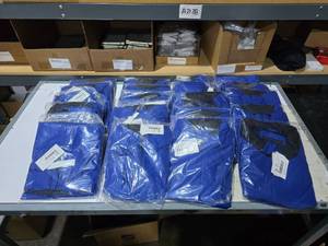 lot 863 image: Lot of 20 North End Blue Rain Jackets.  SEE PICS FOR SIZES & COUNTS