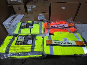 lot 870 image: Lot of 4 ML Kishigo & Radwear Hi Viz Weatherproof Jackets