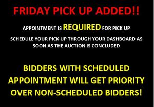 lot 138 image: IMPORTANT 3 DAY PICK UP ONLY SCHEDULED APPOINTMENT IS REQUIRED
