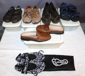 lot 57 image: Mixed Lot of shoes size 7 to 8  like croc sandals and more see picture