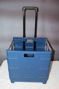 lot 58 image: Collapsible rolling file cart is perfect for transporting files or books