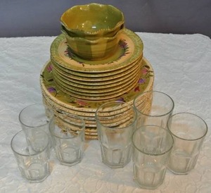 lot 62 image: Bella Ceramica plates dishwasher safe China and glasses