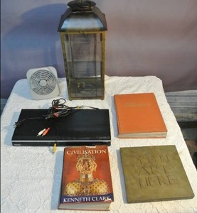 lot 86 image: candle lantern Battery operated fan candle holder you are here plaque dvd player