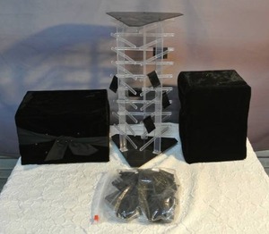 lot 95 image: Spinning earring display with hanging earring display cards and a few hand made displays