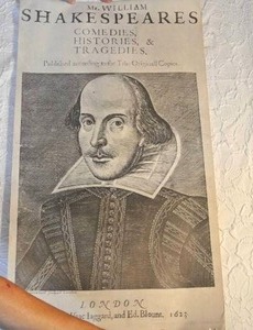 lot 121 image: Shakespeare poster parchment paper poster from Stafford-upon-Avon