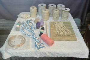 lot 137 image: Craft lot of macrame things see pictures