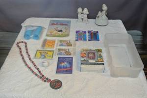 lot 140 image: Precious moments good blessed our years together with so much love and happiness figure,bird figure,digital picture keychain,and much more see pictures