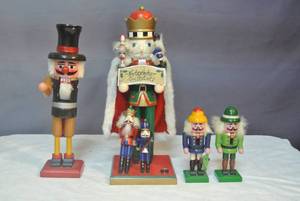 lot 184 image: 4-nutcrackers range from 16 inches tall to about 7 inches some need repairs please see all pictures