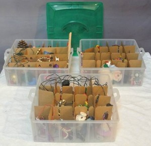 lot 193 image: 3- trays full of ornaments took pictures of a lot of them but not all see pictures