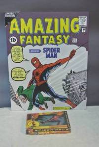 lot 210 image: Spider-Man canvas picture and memory game