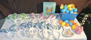 lot 228 image: Bunny ear headbands,  decorative inflatable, plastic eggs and more