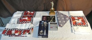 lot 249 image: Wine glass rings, stainless steel set, trophy and much more