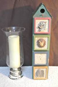 lot 250 image: 4 drawer cabinet and large candle holder with candle