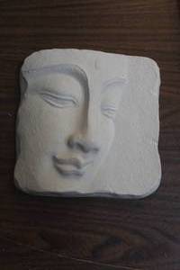 lot 278 image: authentic mountain art casting signed peaceful buddha face profile