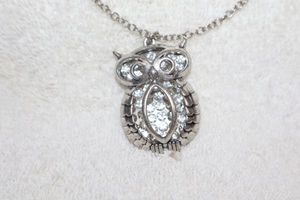 lot 175 image: Jewelry, animal themed reversable owl pendant necklace