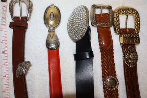 lot 232 image: Leather belts - small and medium