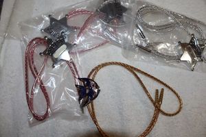lot 202 image: Jewelry Sheriff and fish bolo ties