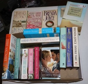 lot 90 image: Books authors Debbie Macomber, Brenda Joyce, and Nicholas Sparks