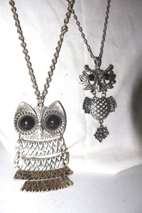 lot 31 image: Movement Jewelry owl pendant necklaces