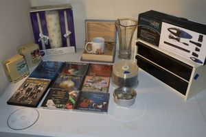 lot 274 image: Misc. lot wedding unity candle, CDs, cassette tapes, car vacuum, jewelry supplies and more