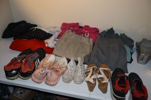 lot 317 image: Mixed clothes and shoes