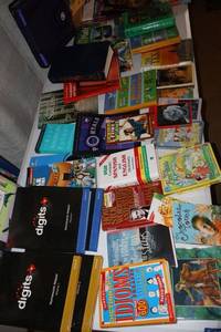 lot 351 image: Books school textbooks, kids books, novels, dictionaries, pencil boxes, Moby Dick graphic novels
