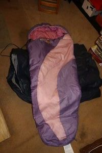 lot 360 image: Eureka 30 degree sleeping bag and Intex air mattress