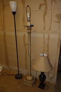 lot 410 image: table lamp and floor lamps