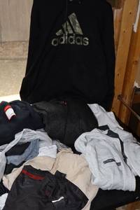 lot 386 image: Winter ware hoodies, thermal shirt, and more