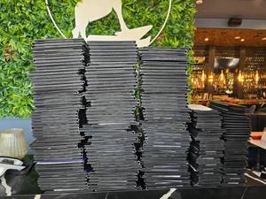 lot 88 image: Large Lot of Restaurant Menus, Drink Menus & Receipt Books.  Includes Approx 150 Menus, 60 Drink Menus & 12 Receipt Books