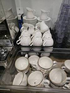 lot 52 image: Large Lot of Steelite Ceramic Coffe Mugs & Double Well Saucers.  Includes Approx 45 Mugs & 30 Saucers