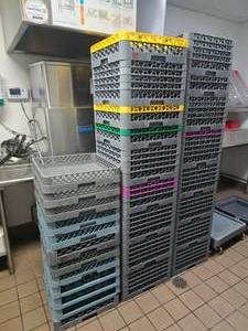 lot 134 image: Large Lot of Commercial Kitchen Dishwashing Trays