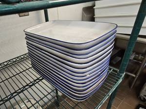 lot 200 image: Lot of 15 Ceramic Rectangular Serving Platters