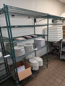 lot 207 image: Metro Antimicrobial Shelf.  Contents not included.  Shelf Measures 60 x 48 x 24