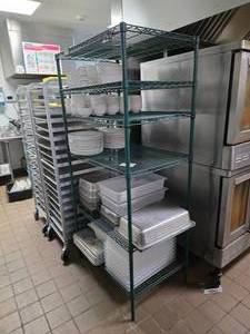 lot 208 image: Metro Antimicrobial Shelf.  Contents not included.  Shelf Measures 74 x 36 x 24