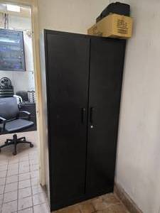 lot 211 image: Black Utility Storage Cabinet