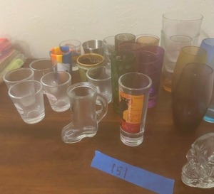 lot 151 image: large lot of various shot glasses many styles neat collection