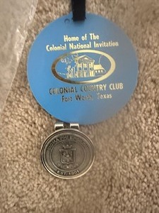 lot 168 image: COLONIAL National Invitation Tournament  GOLF BAG TAG from ROLAND HARPER, SIGMA PHI EPISILON  MEDALLION