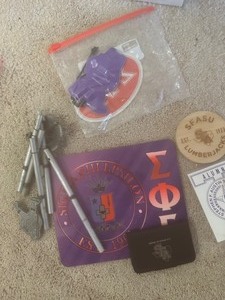 lot 170 image: wind chimes- SFA lumber jacks coaster plus see pics